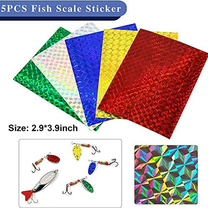 Unpainted Fishing Lures Making Kit DIY Crankbaits Minnow Kit - 321/355pcs Blank Hard Bait Lure Set Include Pliers Treble Hook Split Rings Lure Eyes Stickers Making Supplies Make Your Own Fishing Lures - color: 355pcs