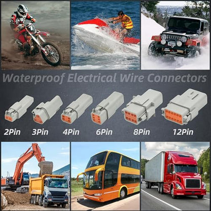 10 Set 2 Pin DT Deustch Waterproof Connector Automotive Electrical Butt Connector 16AWG Wire Harnesses Connectors Kit with Heat Shrink Tubing for Car Boat Truck (A- 2Pin Wiring 10Pair) - size: DT Connector 10 Sets 2 Pin