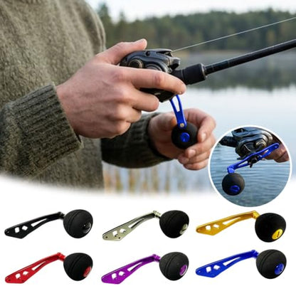 Power Handle Baitcasting, Baitcasting Handle Replacement for Baitcasting Fishing Reel, Fishing Reel Handle Replacement Baitcaster, Metal Knob Grip Replacement for Outdoors - color: Purple