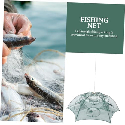 Fishing Net Portable and Foldable Umbrella Fishing Bait Net - Easy to Use Fishing Tool for Crayfish,Shrimp,Crab, Catfish - color: 12 Holes