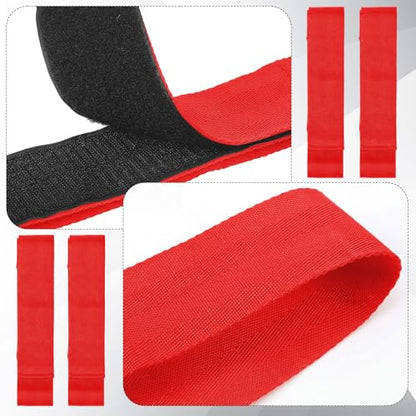 Arrowbash 4 Pcs Fishing Rod Straps for Boat Deck 28.1'' Nylon Rod Straps( up to 5) with 24 Screws Secure for Fishing Boat Accessories - color: Red