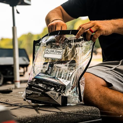 6th Sense BaitZip Pro Bags – Durable Clear Tackle Organizers with Gusseted Bottom & YKK Zippers (Salmon, 15"x13") - color: Salmon, size: 15"x13"