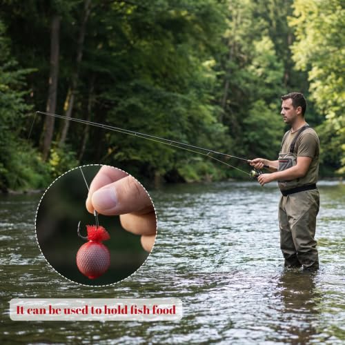 66 FT Fishing Soft Spawn Net,2.36'' Wide Baits Bags Mesh Catfish Bait Holder Bag Fishing Accessories for Roe Bags Equipment Tackle Kit