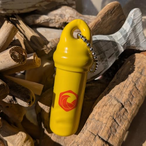 Seahive Floating Keychain (1 pack) with Waterproof Safety Container Boat Key Float - Pontoon, Fishing Accessories key holder - color: Yellow
