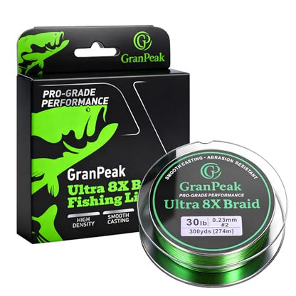 8 Strand Braided Fishing Line, Pro-Grade Performance, PE Braided Line, Zero Stretch, Smooth Casting, Abrasion Resistant, High Density and High Visibility, Ice Fishing Line - size: 25 LB (300 yards)