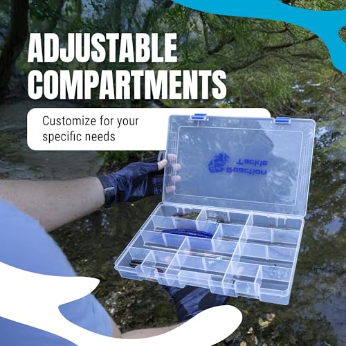 Reaction Tackle Basic Tackle Trays, Clear Plastic Utility Box Organizers with Removable Dividers for Lures, Hooks and Terminal Rigs, Fits Tackle Bags and Boxes - 3600 (4-Pack) - size: 3600 (4-Pack)