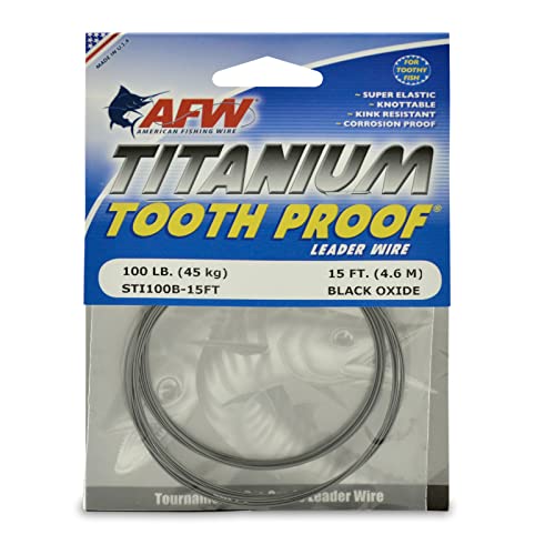 AFW Titanium Tooth Proof, Single Strand Leader Wire - size: 100 lb / .027"