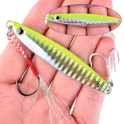 Aorace Jigging Lure Lead Fish Metal Jig Fishing Lure Paillette Knife Artificial Hard Bait Laser Body - color: 12pcs 60g 9.6cm