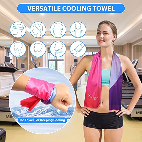 SYOURSELF Cooling Towel, Cooling Towels for Neck,40" x 12"Ice Towel for Instant Cooling Relief, Soft Breathable Chilly Towel, Perfect Yoga, Golf, Sports(Geo) - color: Mix2