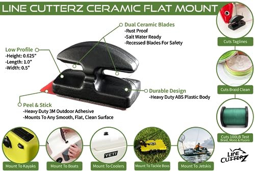 LINE CUTTERZ Rust-Free Patented Ceramic Blade Mountable Quick Fishing Line Cutter - color: Green