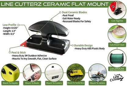 LINE CUTTERZ Rust-Free Patented Ceramic Blade Mountable Quick Fishing Line Cutter - color: Green