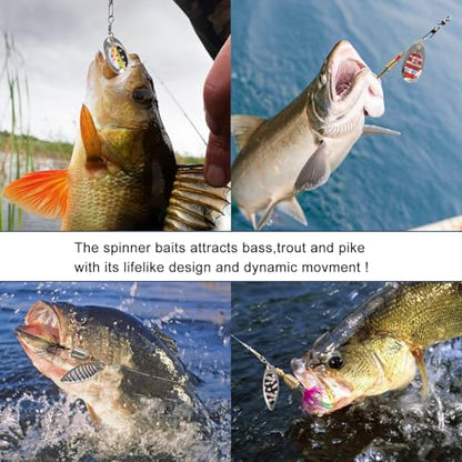 Rooster Tail Fishing Lures – Inline Spinner Baits Kit for Trout, Bass & Salmon – Effective in Freshwater, Streams & Fast Currents - color: 10pcs-style A