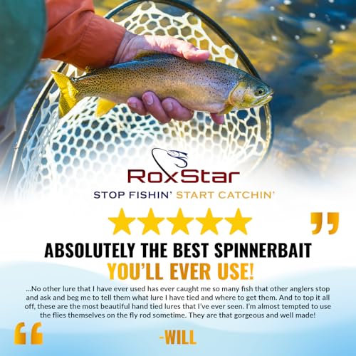 RoxStar Fly Strikers Proven Nationwide to Out-Fish Any Spinner | Hand-Tied in The USA | Most Versatile Fishing Spinner Ever! Trout, Bass, Steelhead