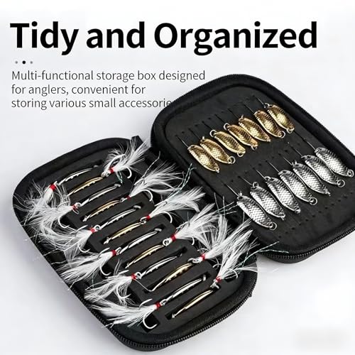 Waterproof Fishing Lure Storage Binder Bag, EVA Bait Organizer Case, Portable Leader Wallet Tackle Binder for Spinner Baits & Fishing Gear
