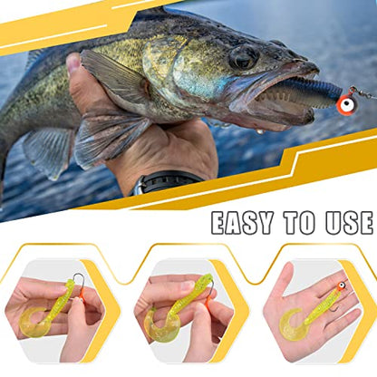 Fishing Jig Head Hooks Kit, Round Ball Crappie Jig Heads Lures Assorted Painted Fishing Lures Jig Heads for Walleye Bass Saltwater Freshwater Fishing 50/69/70pcs - style: 50pcs Kit