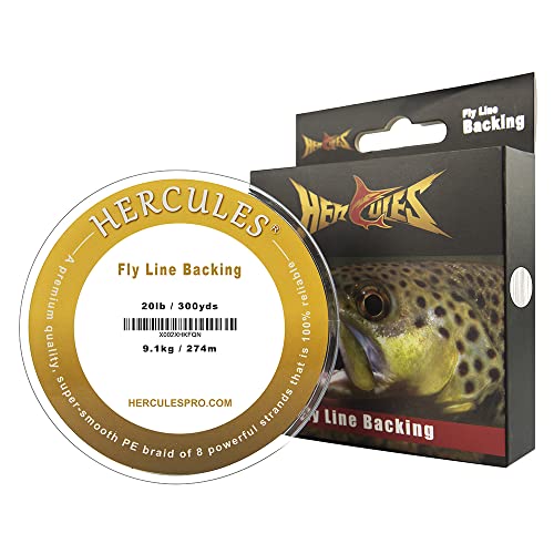 HERCULES Braided Fly Line Backing 20lb 30lb, 100Yds 300Yds, with Long-Lasting Color - color: White, size: 20LB 300Yds