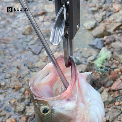 Booms Fishing Hook Remover Tool: 10.9" Stainless Steel Fish Dehooker - Shark Hook Remover with Towel & Lanyard - Quick Release Hooks Extractor - XW22 Saltwater Fishing Tool Set for Angler