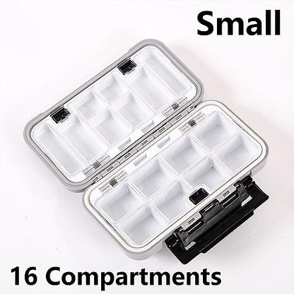 TopHomer Fishing Tackle Box, Waterproof Tackle Trays, Plastic Tackle Box Organizer with Removable Dividers Storage Lure Box for Lures - style: Small Grey