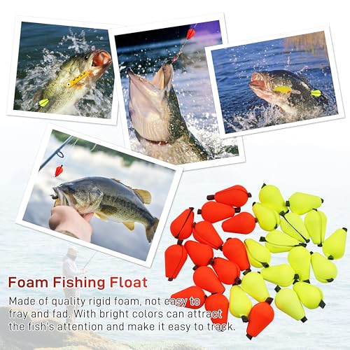 Trout Floats 20/50pcs Slotted Fishing Bobbers Foam Teardrop Strike Indicators Fly Fishing Floats for Trout Catfish Freshwater Saltwater - style: 20pcs