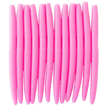 Senko Bait Soft Plastic Lures 5" Senkos 24 Pcs/100pcs for Wacky Rig Freshwater Fishing Green Pumpkin senko with Black Flake Pink Watermelon Double Color - style: Bubblegum Pink