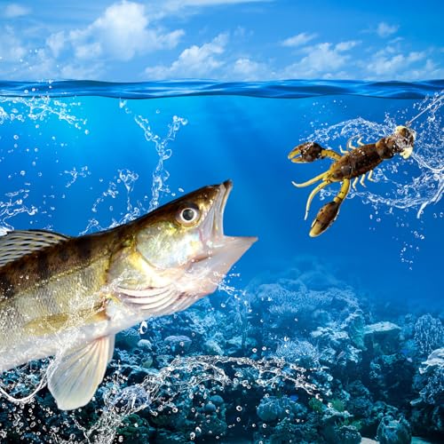 Soulchen 80 Pcs Micro Craw Scented Drop Shot Crappie Crawfish Bait Brown Black Fishing Soft Plastic Bait Bass Crawfish Lures Crappie Worms Lure Fishing Equipment Set - color: Classic Color