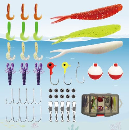 Kids Rod Set, Kids Fishing Rod and Reel Combo and Fishing Net Tackle Box with Fishing Lure Hook and Bag for Girls Beginners, Kids, Youth Anglers - color: Blue, size: ‎1.5 Meters