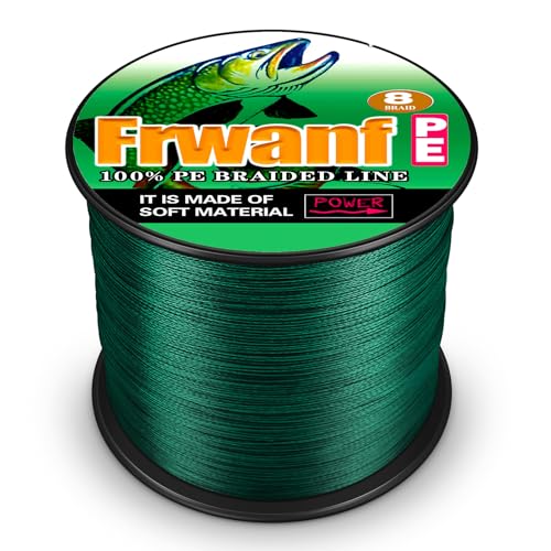 Braided Fishing Line 8 Strands of Super Strong PE Fishing line Extreme Power Fishing Braided line is Used for Saltwater and Freshwater Fishing - color: Moss Green, size: 6LB 0.10MM-109Yds