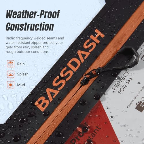 BASSDASH 2-Pack TPU Fishing Tackle Bag Heavy Duty Bait Storage Pouch with Water-Resistant Zipper for Soft Baits, Tools, Accessories - size: Medium