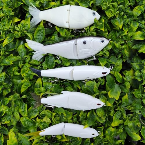 HADORAM Lure Slow Sinking Glide Bait with Fur Tail Lifelike Fishing Tackle for Trout Shad Bass Musky - color: Mixed 5-Piece Set