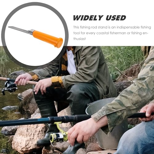 DOITOOL Fishing Rod Holder Ground Rod Support Stand Heavy-Duty Yellow Beach Sand Spike Multi-Function Bank Fishing Pole Rack for Shore and Surf Anglers
