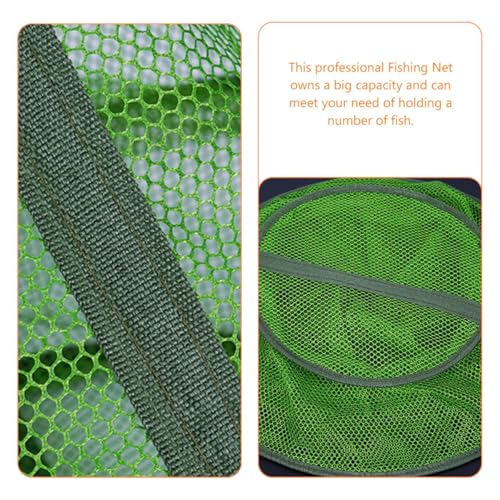 KALLORY Foldable Nylon Fishing Basket 40cm Large Mesh Fish Catch Net Lightweight Collapsible Fish Keeper for Outdoor Fishing and Crab Catching