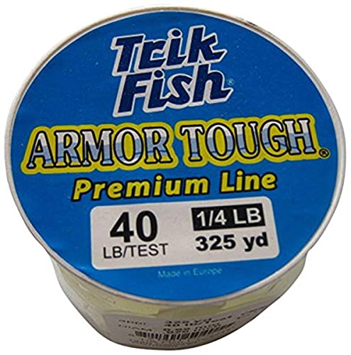 TrikFish Armor Tough Camouflage Monofilament Fishing Line - Stealthy & Strong - Camo Monofilament Line for Freshwater & Saltwater Fishing - Bulk 1/4LB Spool of Mono - color: Clear, size: 40LB Test - 325 Yards