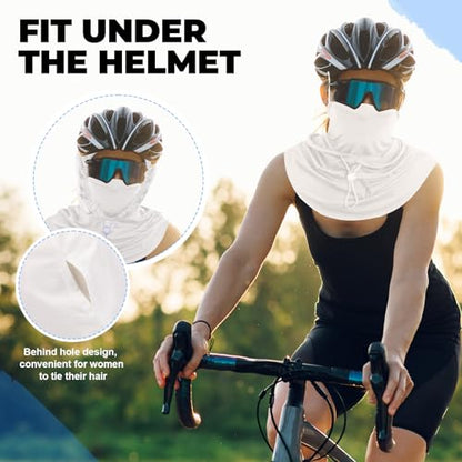Funtery 4 Pack Cooling Balaclava Face Mask UV Protection Breathable Full Head Hood for Men Women Cycling Fishing Motorcycle - color: Black, Dark Gray, Light Gray, White
