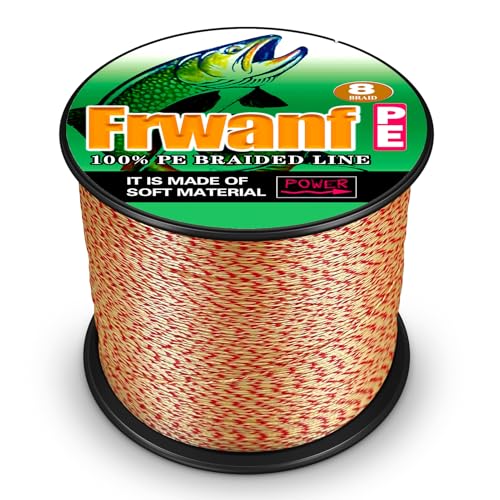 Braided Fishing Line 8 Strands of Super Strong PE Fishing line Extreme Power Fishing Braided line is Used for Saltwater and Freshwater Fishing - color: Red and Yellow, size: 6LB 0.10MM-109Yds