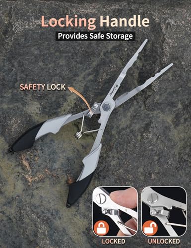 Fishing Gear,Hook Remover Fishing Pliers,Stainless Steel Fishing Tools,Multitool for Saltwater - color: white