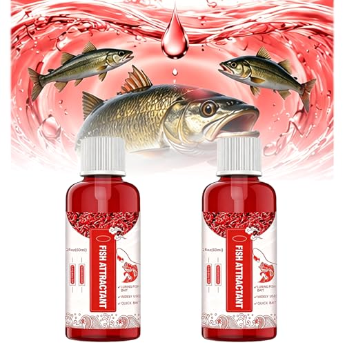 New Natural Bait Scent Fish Attractants,Red 40 Fishing Lures,Red Worm Liquid Bait,60ml,Natural Fish Scent,Fish Lure Attraction Enhancer,Smell BaitFood for Fishing Trout,Cod,Carp,Bass - color: 2pcs
