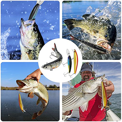 Fishing Lures Tackle Box Bass Kit, Including Animated Lure,Crankbaits,Spinnerbaits,Soft Plastic Worms, Topwater Lures,Hooks,Saltwater & Freshwater Fishing Gear for Bass,Trout, Salmon. - color: 92pcs Fishing Tackle Box