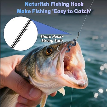 Baitholder Fishing Hooks 50Pcs Bait Holder Hooks Offset/Double Barbed/Long Shank/Down Eye for Soft Live Baits Saltwater - color: 50pcs, size: 4#