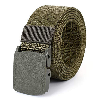 Mile High Life | Nylon Web Belt | Outdoor Military Belt | TSA Safe Buckle Plastic/Metal - color: 530black-navy-olive 3pc