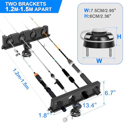 Fishing Rod Holder for Boat, 360° Rotatable Crappie Rod Holder for Boat, Boat Rod Storage Rack - style: C