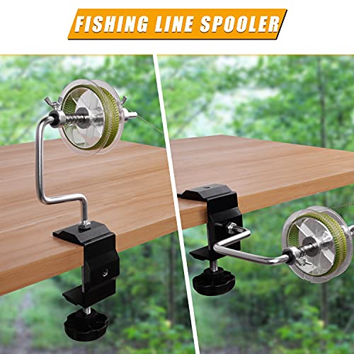 Fishing Line Spooler Winder, Adjustable Fishing Reel Spooler with Clamp Spooling Station for Spinning Casting Reels Winding System Device - style: With Clamp