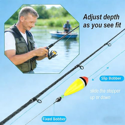 Slip Fishing Bobbers & Floats for Steelhead Float Rigs Versatile Float Rigs for Freshwater & Saltwater 1/3oz,1oz,1-3/4oz - size: 3.9in*4pcs