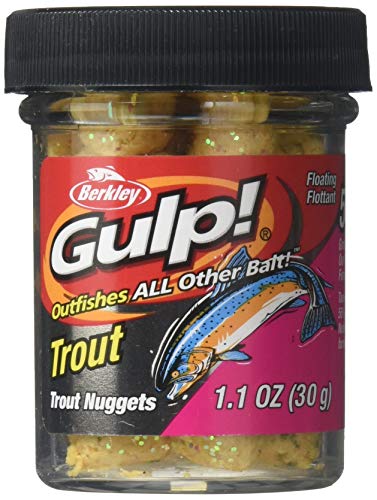 Berkley Gulp! Trout Nuggets Dough Bait, Scented and Flavored Soft Bait for Freshwater Fishing, Designed to Attract Trout, High Visibility - color: Chunky Cheese