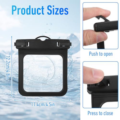 2 Pack Small Waterproof Pouch, Submersible Wallet for Swimming, Waterproof Key Fob Case Floating Keys Holder Pouch Holder for ID Badge Credit Card Money Coins License Water Surfing