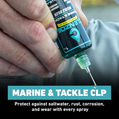 CLENZOIL Marine & Tackle - Fishing Gear Oil Lubricant - for Fish Care Reels, Boat Motors, Downriggers & More - Easily Oils Applicator - size: 2 x 1 oz Needle Oiler