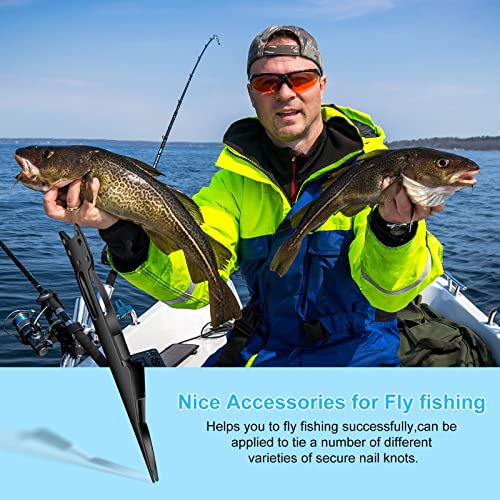 Fishing Nail Knot Tying Tool, Tie Quick Knot Tyer for Hooks, Lures and Lines, Fly Fishing Angler Accessories(Black)