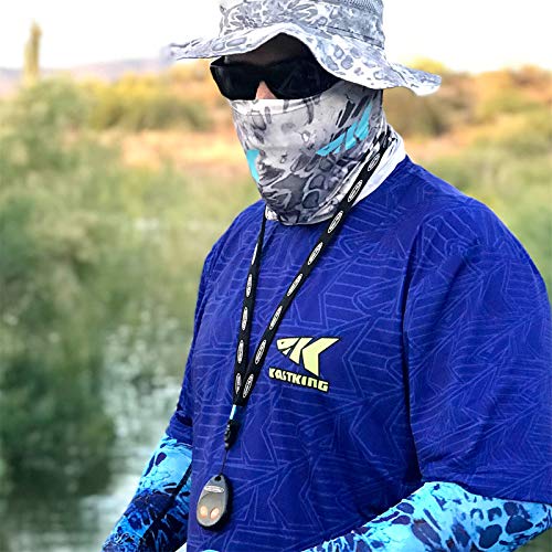 KastKing Sol Armis Neck Gaiter - UPF 50 Face Mask - UV Sun Protection Mask for Men & Women, Fishing, Hiking - color: A: Silver Mist (Size: 19"x9.5")
