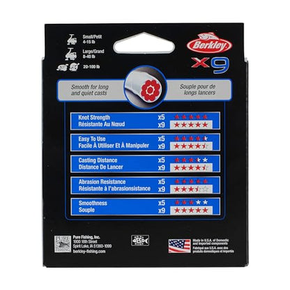 Berkley x9 Braid Fishing Line - color: Flame Green, size: 164yd, style: 10lb Test