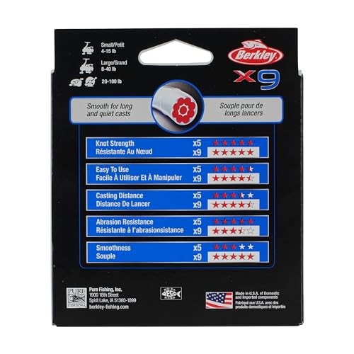 Berkley x9 Braid Fishing Line - color: Flame Green, size: 164yd, style: 15lb Test