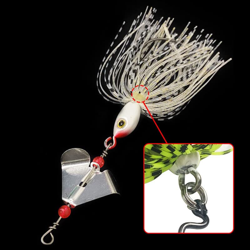 Spinnerbait Fishing Lures Kit Spinner Baits Set-6pcs Bass Fishing Buzzbait Spinnerbait Multicolor Bass Trout Salmon Metal Spinner Baits Chatterbaits Swim Jigs for Freshwater Saltwater Fishing